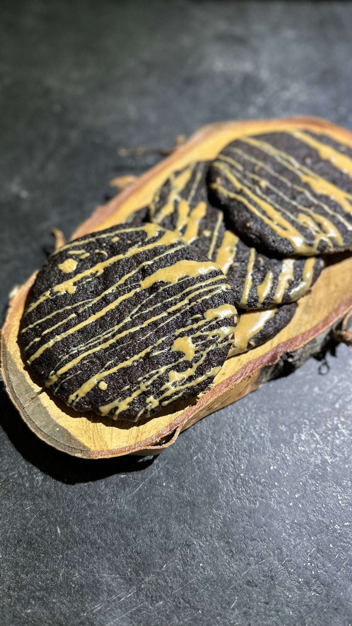 Sourdough Chocolate Peanut Butter Drizzle Cookies
